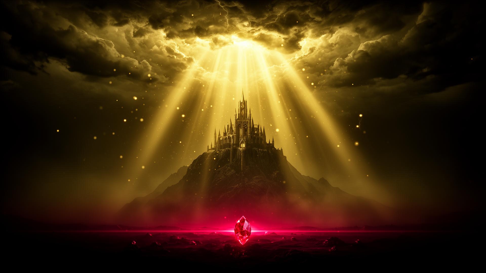 Kingdom rising in golden light